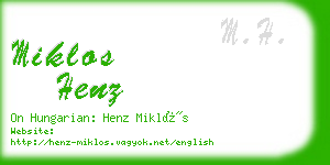 miklos henz business card